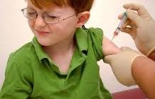 Boy getting a flu shot